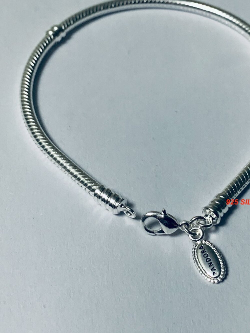 NEW Authentic Pandora Silver Bracelet Snake Chain LOBSTER CLASP - Picture 4 of 5